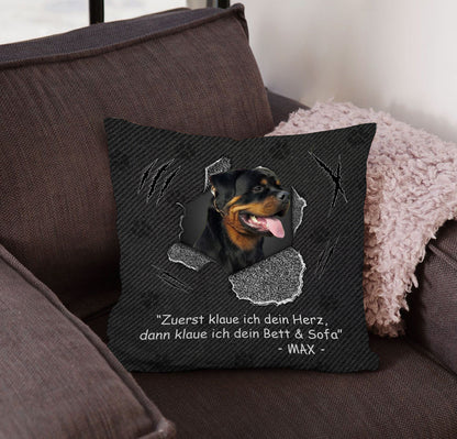 Geschenk für Tierbesitzer - Herz erobern - Personalisiertes Kissen