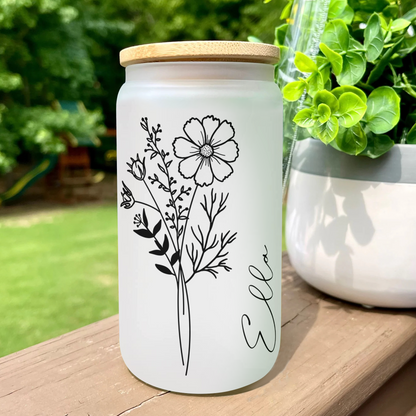 Geschenk für Frauen – Geburtsblume – Personalisierte Trinkbecher