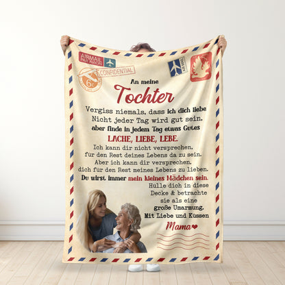 An meine Tochter - Vergiss Niemals Dass - Personalisierte Premium-Decke™