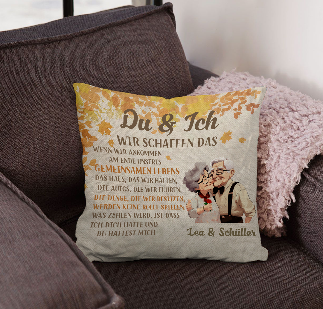 Geschenk für Paare – Am Ende unseres gemeinsamen Lebens – Personalisiertes Kissen