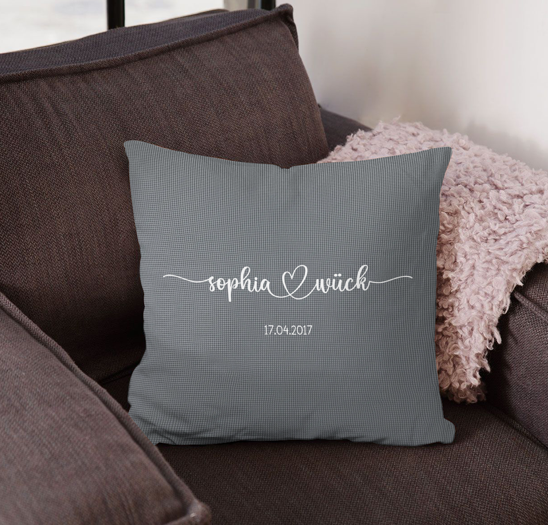 Geschenk für Paare - Namen & Gegründet Datum - Personalisiertes Kissen
