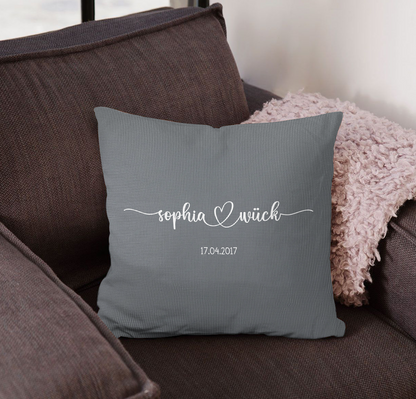 Geschenk für Paare - Namen & Gegründet Datum - Personalisiertes Kissen