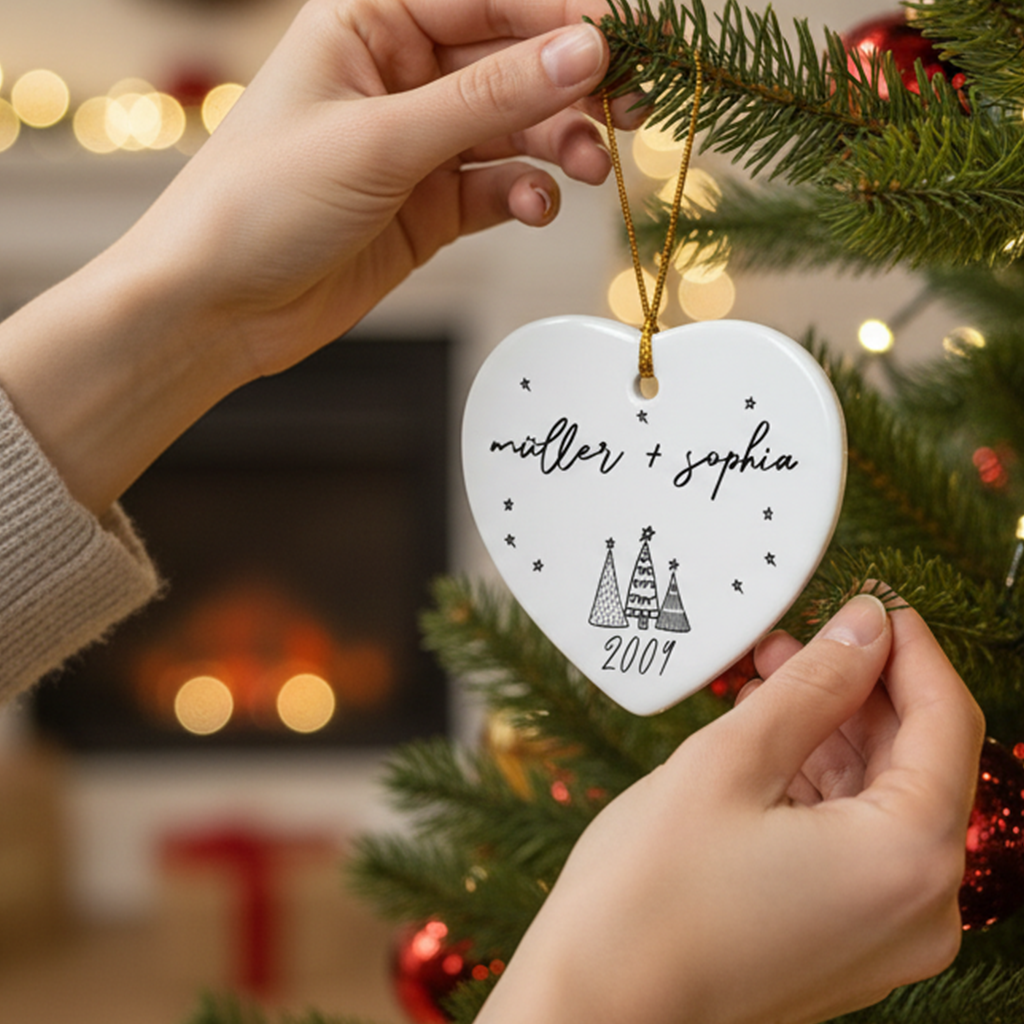 Geschenk für Paare – Unser erstes Weihnachtsfest zusammen – Personalisiertes Weihnachtsornament