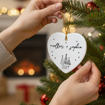 Geschenk für Paare – Unser erstes Weihnachtsfest zusammen – Personalisiertes Weihnachtsornament