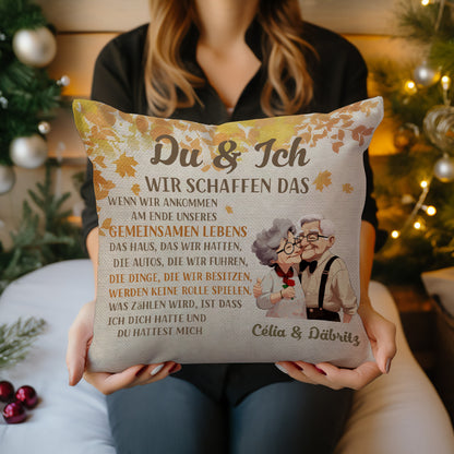Geschenk für Paare – Am Ende unseres gemeinsamen Lebens – Personalisiertes Kissen