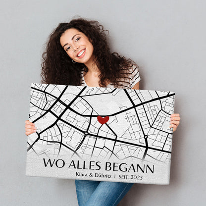 Geschenk für Paare - Wo Alles Begann - Personalisierte Wandkunst