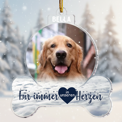 Geschenk für Tierliebhaber - Für immer in meinem Herzen - Personalisierter Gedenk-Fotoanhänger für Haustiere