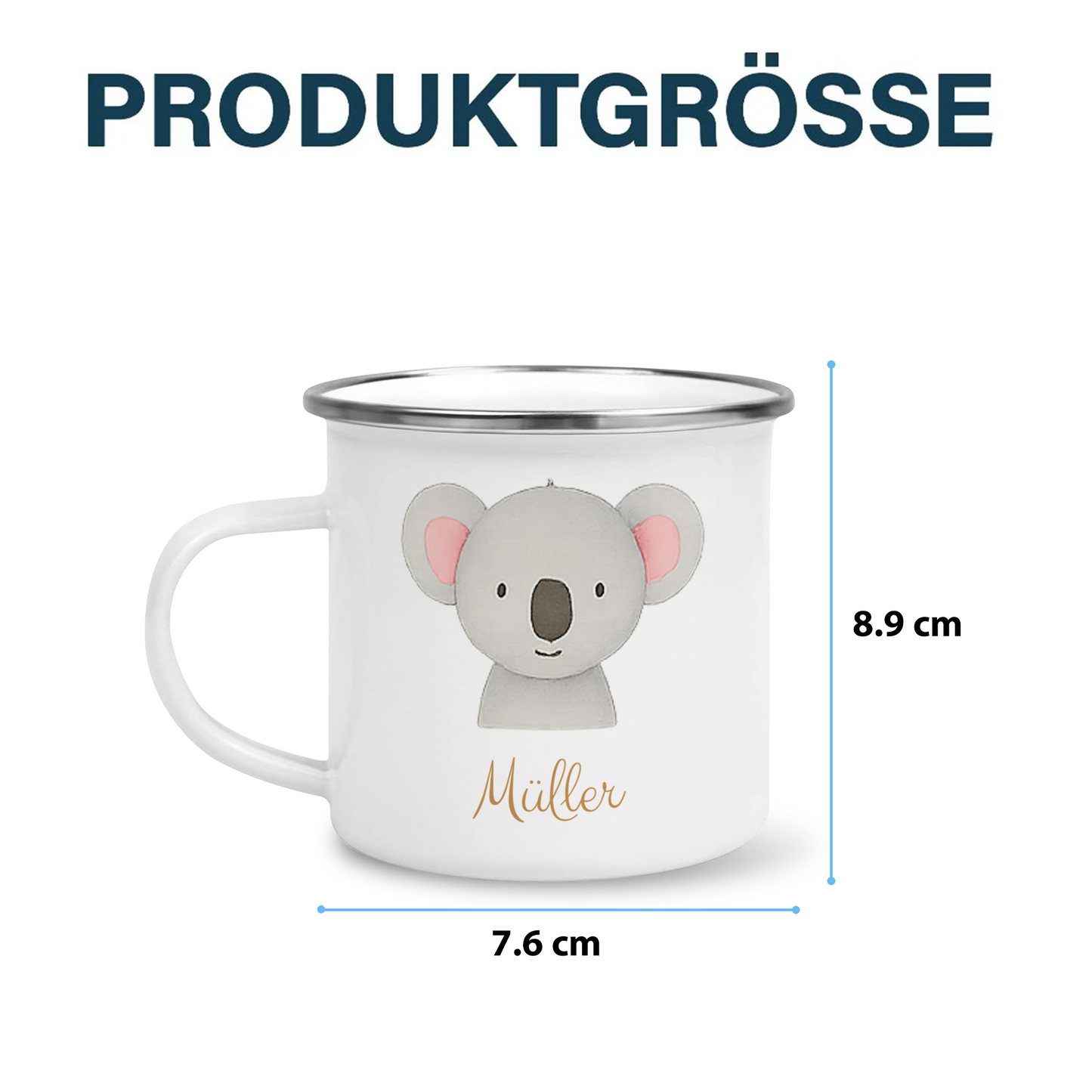 Geschenk für Kinder - Lieblingstier - Personalisierte Emaille-Tasse
