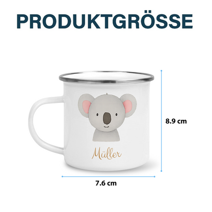 Geschenk für Kinder - Lieblingstier - Personalisierte Emaille-Tasse