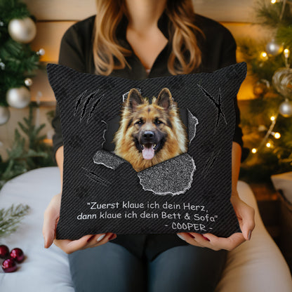 Geschenk für Tierbesitzer - Herz erobern - Personalisiertes Kissen