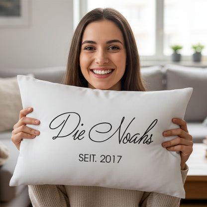 Geschenk für Familie - Familienname-Kissen - Personalisiertes Kissen