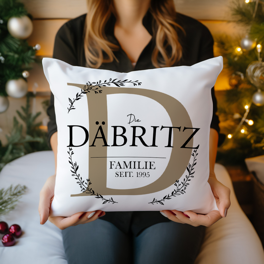 Geschenk für Familie - Familie SEIT - Personalisiertes Kissen