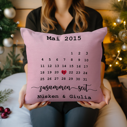Geschenk für Paare - Das Datum, an dem alles begann - Personalisiertes Kissen