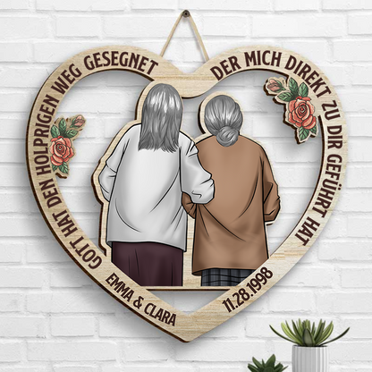 Geschenk für Paare - Von unserem ersten Kuss bis zu unserem letzten Atemzug - Personalisiertes Holzschild in Sonderform