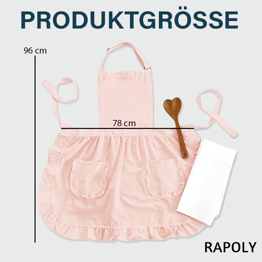 Geschenk für Frauen – Schürze mit Rüschen und Taschen – Personalisierte Schürze