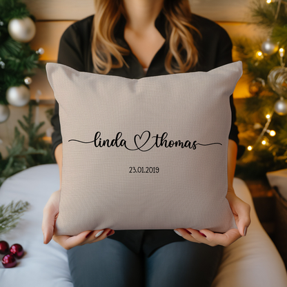 Geschenk für Paare - Namen & Gegründet Datum - Personalisiertes Kissen