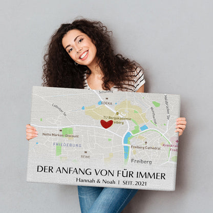 Geschenk für Paare - Der Anfang Von Für Immer - Personalisierte Wandkunst