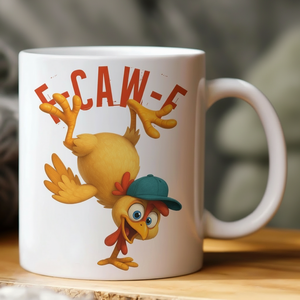 Lustige Tasse - Humorvolle Krähe F-Caw-F - Für Kollegen & Freunde - Personalisierte Tasse