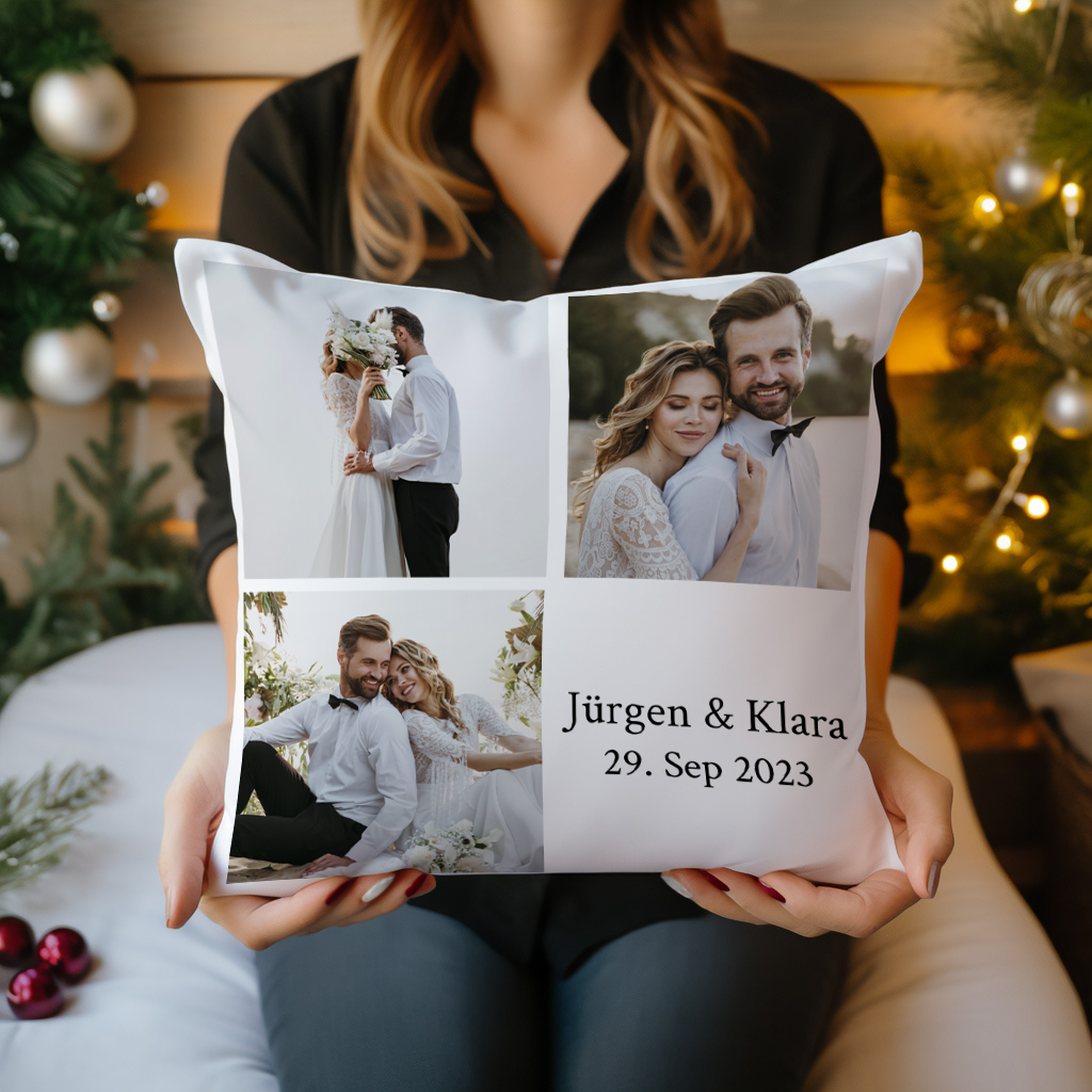 Geschenk für Familie - Fotocollage - Personalisiertes Kissen