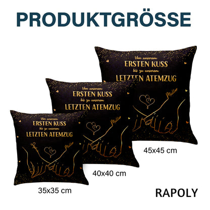 Geschenk für Paare - Bis zu unserem letzten Atemzug - Personalisiertes Kissen