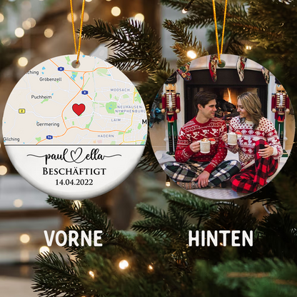 Geschenk für Paare - Kartenornament - Personalisiertes Weihnachtsornament