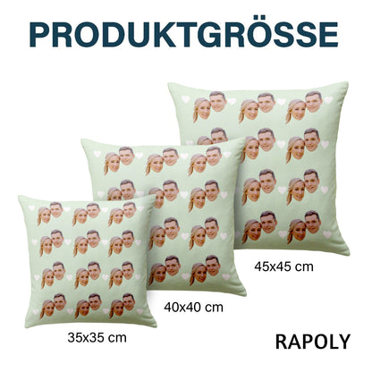 Geschenk für Paare – Gesichter-Collage Muster – Personalisiertes Kissen