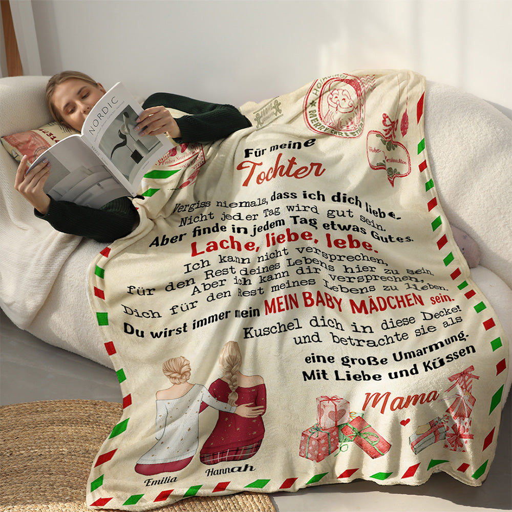 Geschenk für Tochter - Vergiss nie, dass ich dich liebe - Personalisierte Premium-Decke