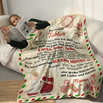 Geschenk für Tochter - Vergiss nie, dass ich dich liebe - Personalisierte Premium-Decke