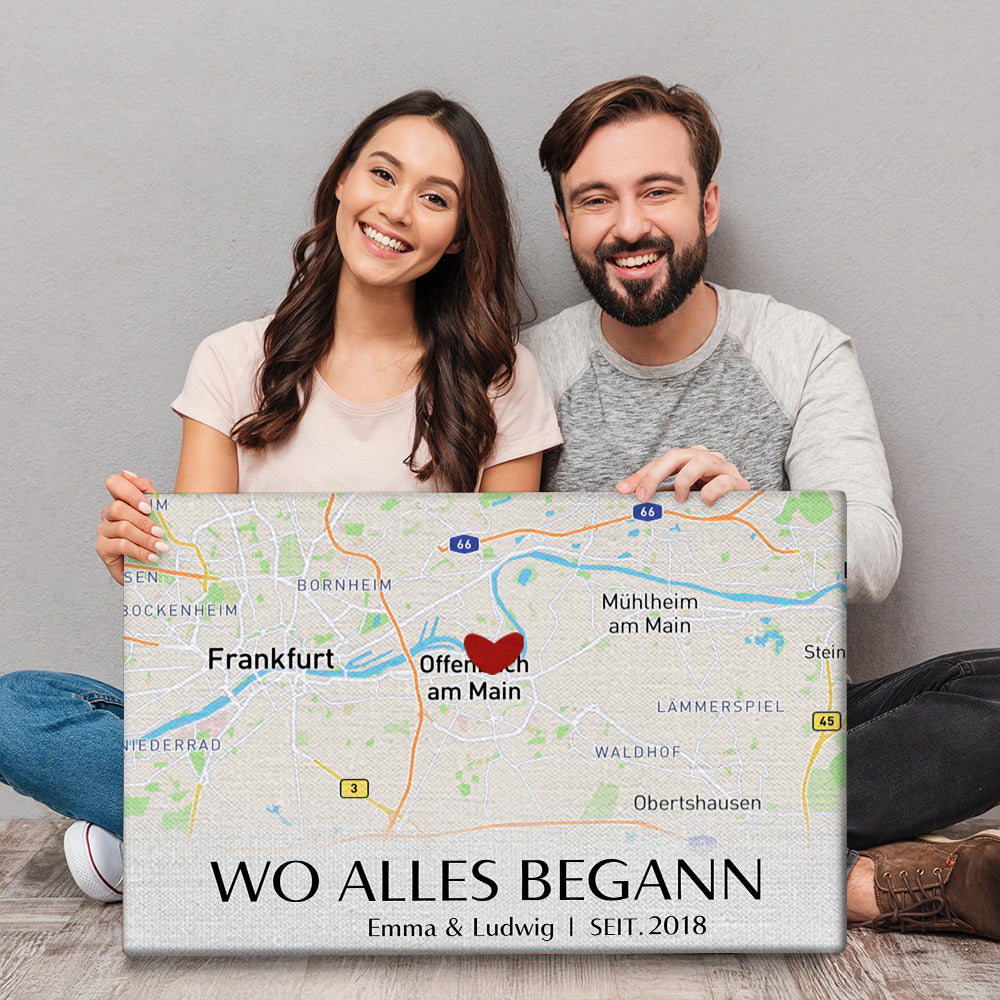Geschenk für Paare - Wo Alles Begann - Personalisierte Wandkunst