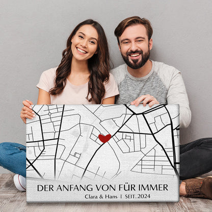 Geschenk für Paare - Der Anfang Von Für Immer - Personalisierte Wandkunst