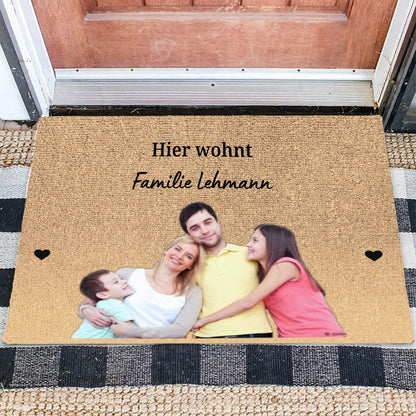 Personalisierte Fußmatte Geschenk für deine Familie mit Foto & Text