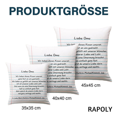 Geschenk für Mama/Oma - Liebe Buchstaben - Personalisiertes Kissen