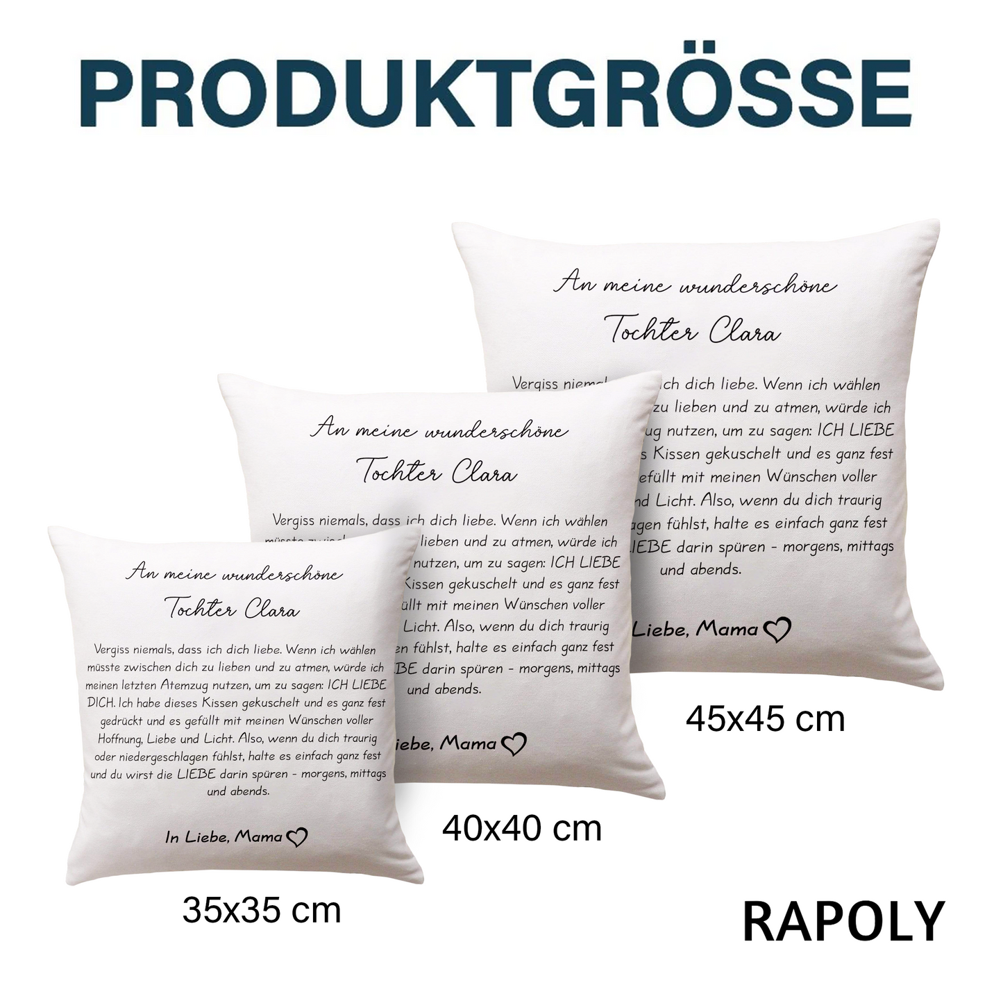 Geschenk für Tochter - Gefühlvoller Brief - Personalisiertes Kissen
