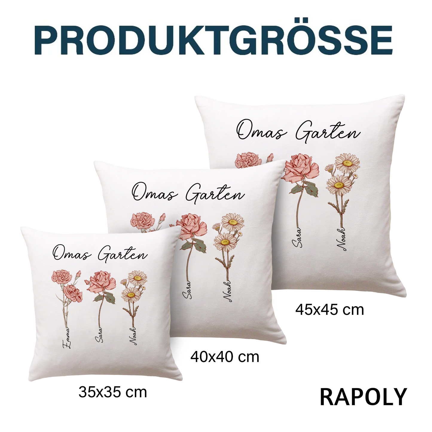 Geschenk für Oma – Omas Garten – Personalisiertes Kissen