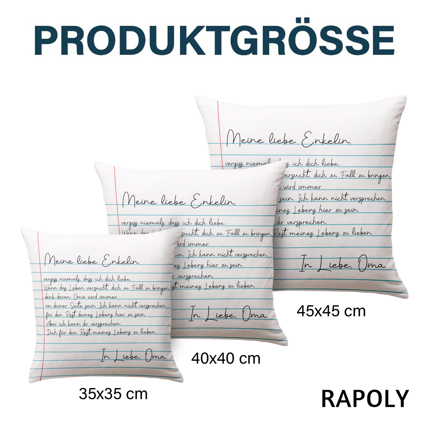 Geschenk für Enkelin – Eine herzliche Botschaft – Personalisiertes Kissen