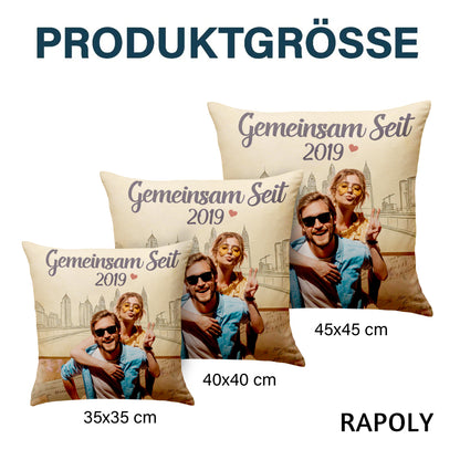 Geschenk für Paare – Gemeinsam seit – Personalisiertes Kissen