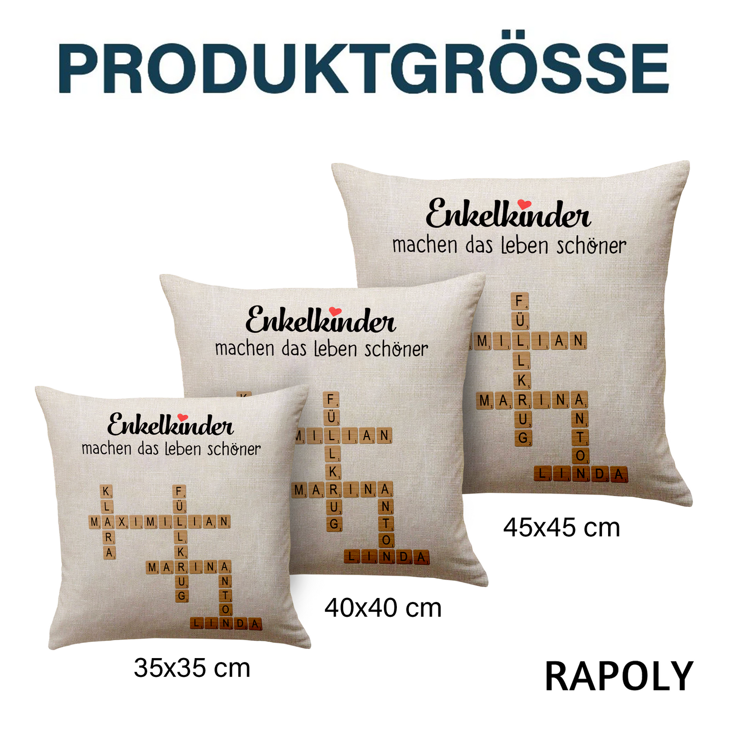 Geschenk für Oma - Enkelkinder machen das Leben schöner - Personalisiertes Kissen
