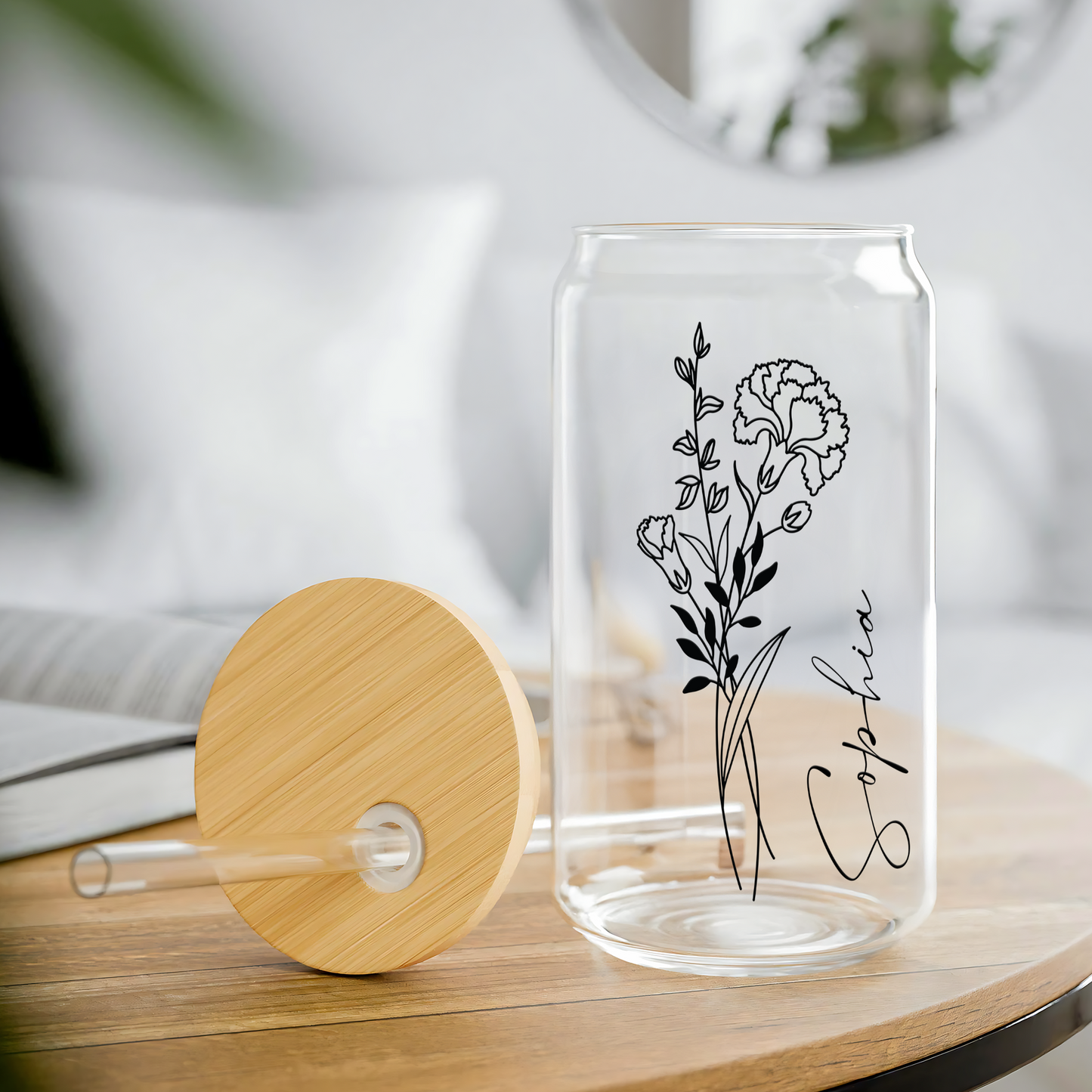 Geschenk für Frauen – Geburtsblume – Personalisierte Trinkbecher