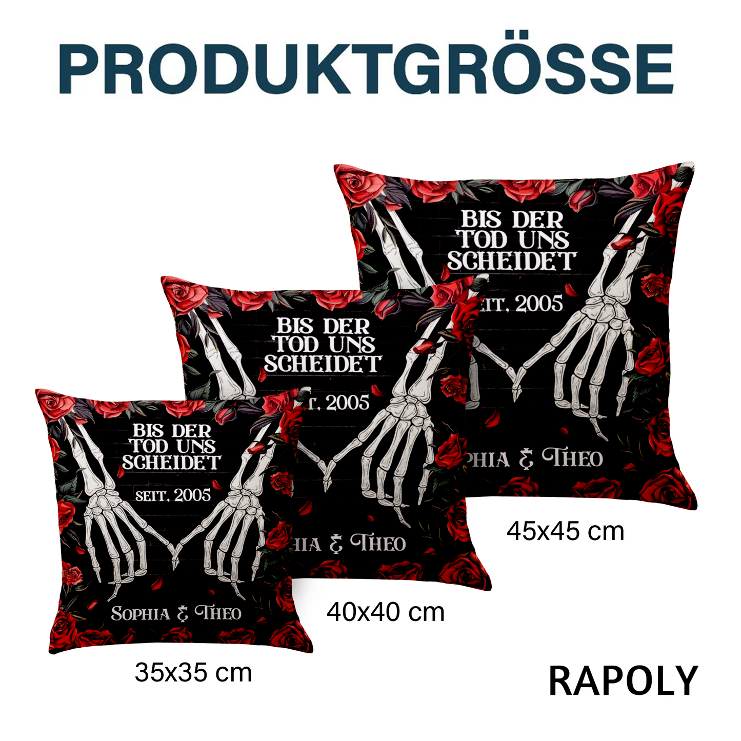 Geschenk für Paare - Bis der Tod uns scheidet - Personalisiertes Kissen