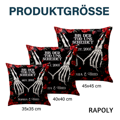 Geschenk für Paare - Bis der Tod uns scheidet - Personalisiertes Kissen