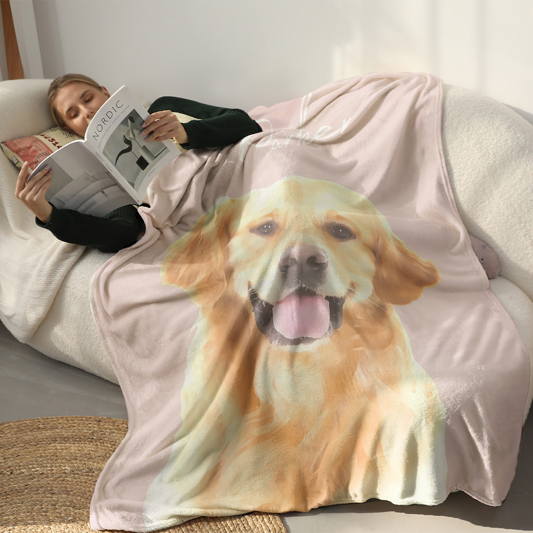 Geschenk für Tierbesitzer – Haustierporträt – Personalisierte Premium-Decke