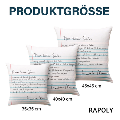 Geschenk für Sohn – Eine herzliche Botschaft – Personalisiertes Kissen