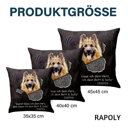 Geschenk für Tierbesitzer - Herz erobern - Personalisiertes Kissen