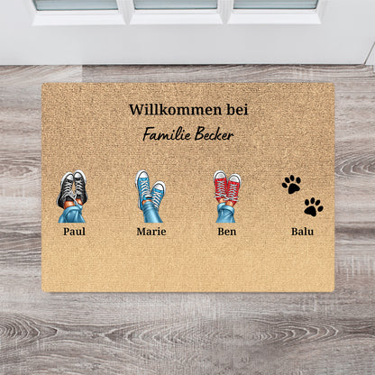 Eure Sneaker - Geschenk für Familie und Haustierbesitzer - Personalisierte Fußmatte