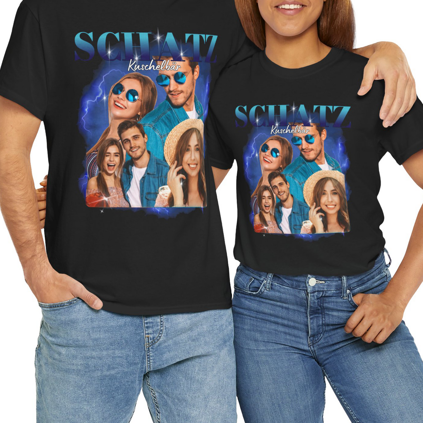 Geschenk für Paare – Vintage Bootleg – Personalisierter T-Shirt