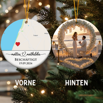 Geschenk für Paare - Kartenornament - Personalisiertes Weihnachtsornament