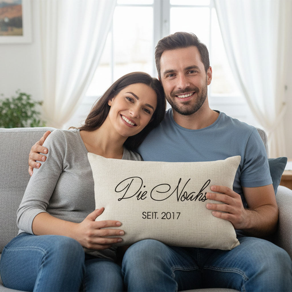 Geschenk für Familie - Familienname-Kissen - Personalisiertes Kissen