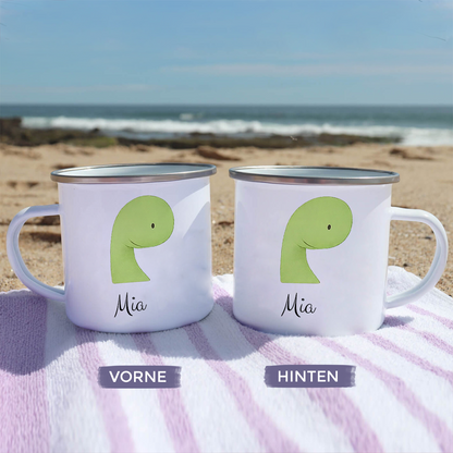 Geschenk für Kinder - Lieblingstier - Personalisierte Emaille-Tasse