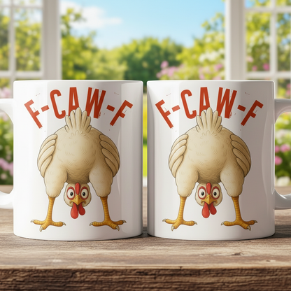 Lustige Tasse - Humorvolle Krähe F-Caw-F - Für Kollegen & Freunde - Personalisierte Tasse