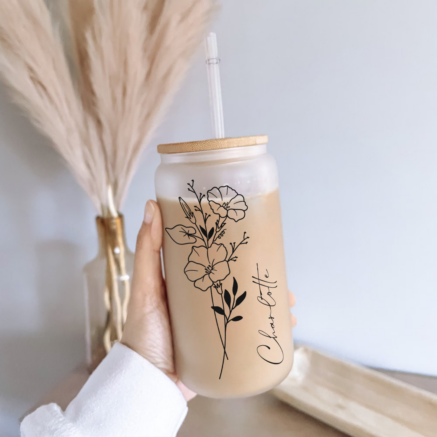 Geschenk für Frauen – Geburtsblume – Personalisierte Trinkbecher